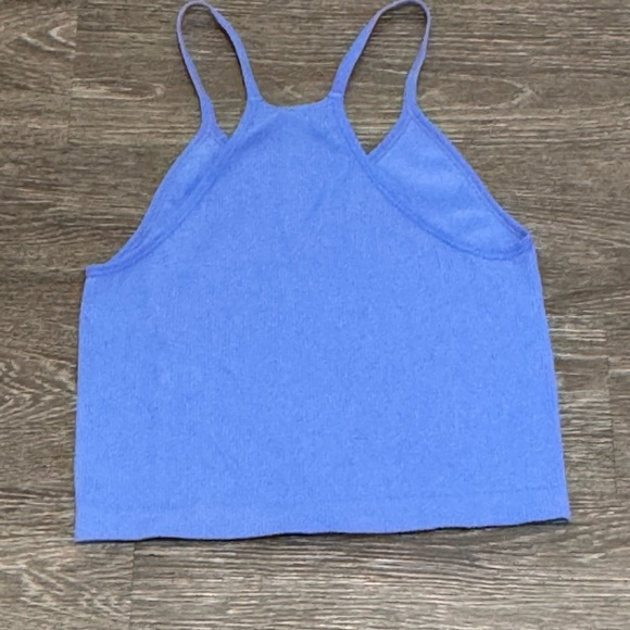 Blue Ribbed Racerback Tank Top - Picture 2 of 3